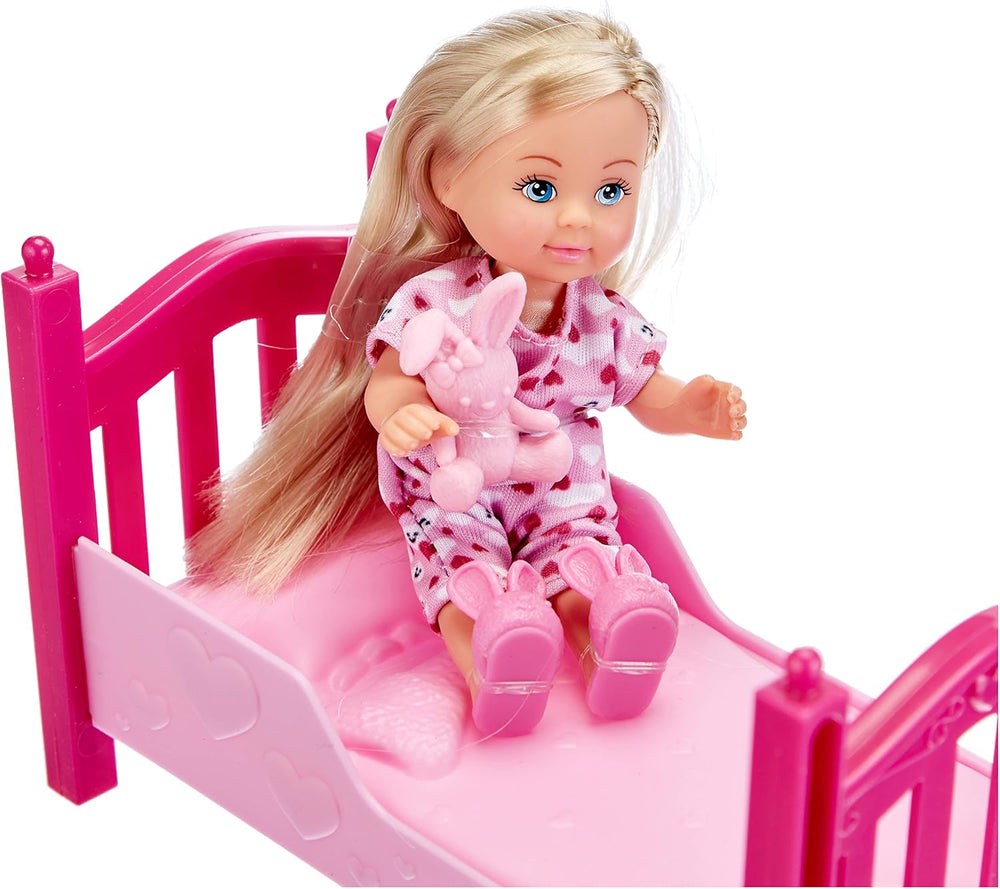 Simba 105733407 - Evi Love Get Well, Puppe mit Windpocken, mit Farbwechsel, beleértve Schwamm zum gesund Machen, mit Bett, Ankleidepuppe, 12 cm, für Kinder ab 3 Jahren
