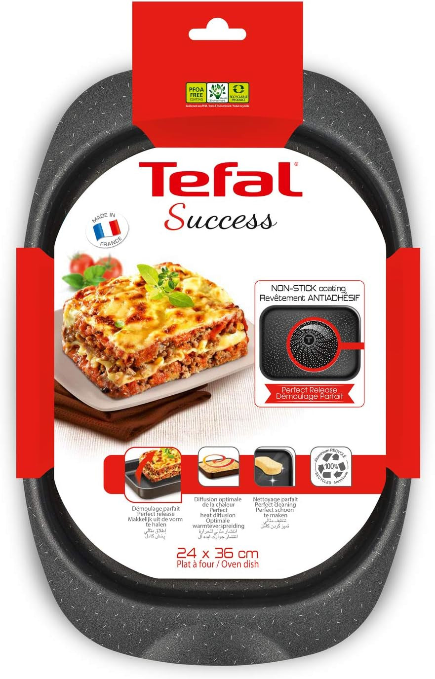 Tefal J1601502 Success Auflauffform Aluminium Schwarz 36 X 24 X 5,5 cm Formák és tálcák sütéshez Naty Shop