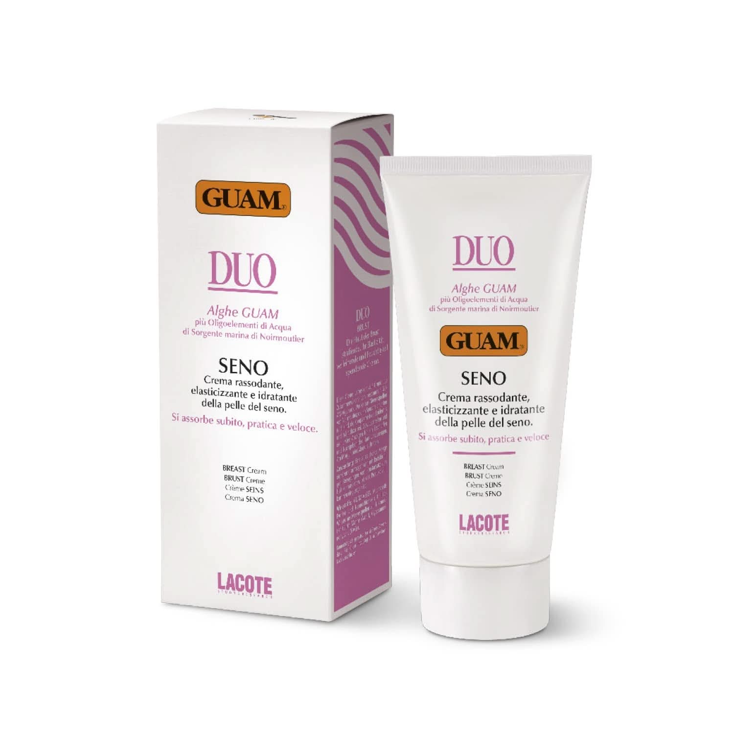 Guam, Duo Seno, Cremă de fermitate, elasticizare și hidratare pentru pielea sânilor, 150 ml Cosmetice si Infrumusetare Naty Shop
