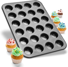 Zenker 6541 Black Metallic 24Er Mini-Muffinform – Antihaftbeschichte Für Perfekte Mini-Muffin, Ø 4,5 cm, ​​Made in Germany Formák és tepsi Naty Shop