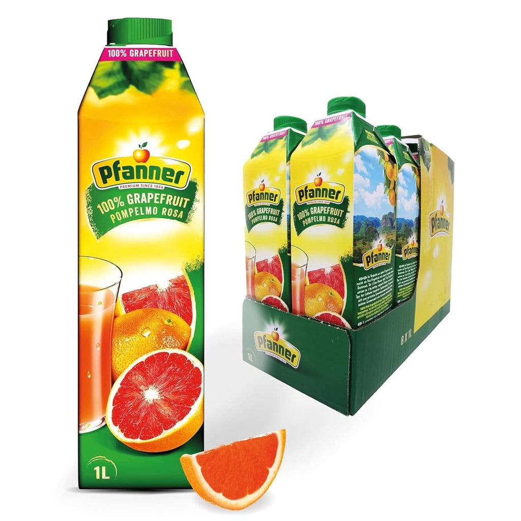 Pfanner Nectar de fructe cu căpșuni (8 X 1 litru) - 30 % conținut de fructe - băutură de căpșuni Naty Shop Grapefruit Roz