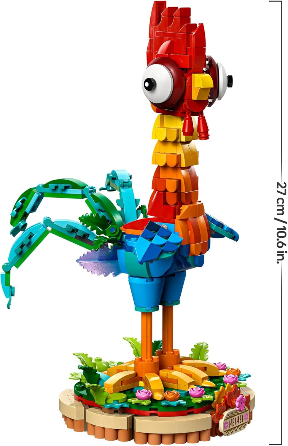 LEGO ǀ Disney Vaiana 2: Heihei Spielzeug - Tierfigur zum Spielen & Ausstellen mit drehbarem Kopf, beweglichen Flügeln & Schwanzfedern sowie Ständer - Geschenk für Mädchen ab 9 Jahren - 43272