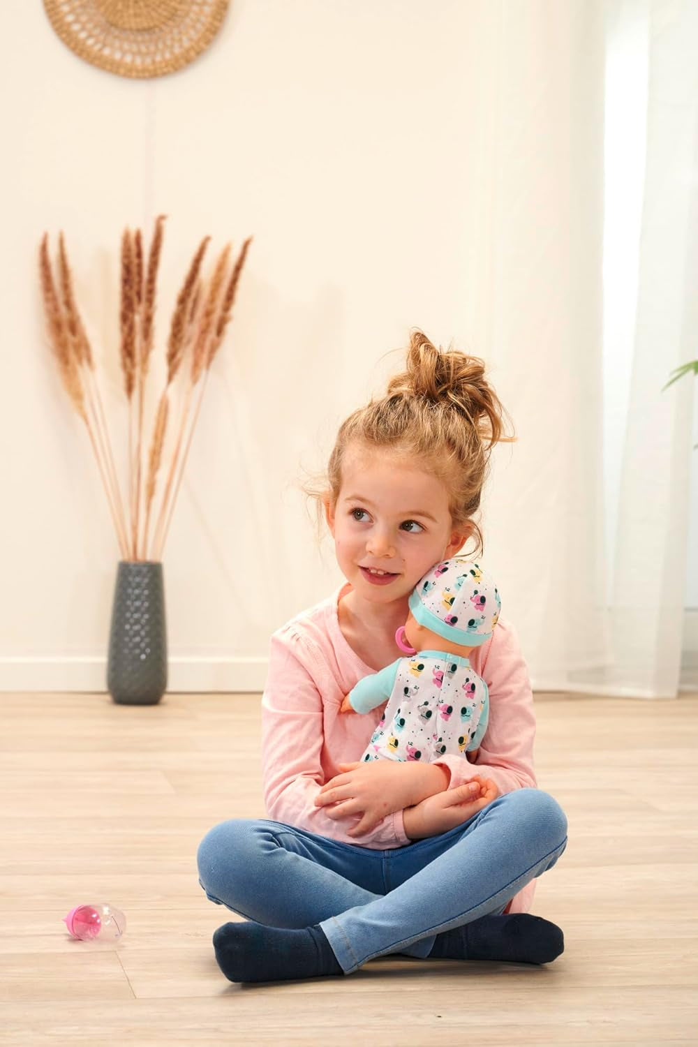 New Born Baby Little Elephant vinil baba etető és ivó funkcióval, üveg és cumi, 30 cm, 2 éves babák Naty Shop