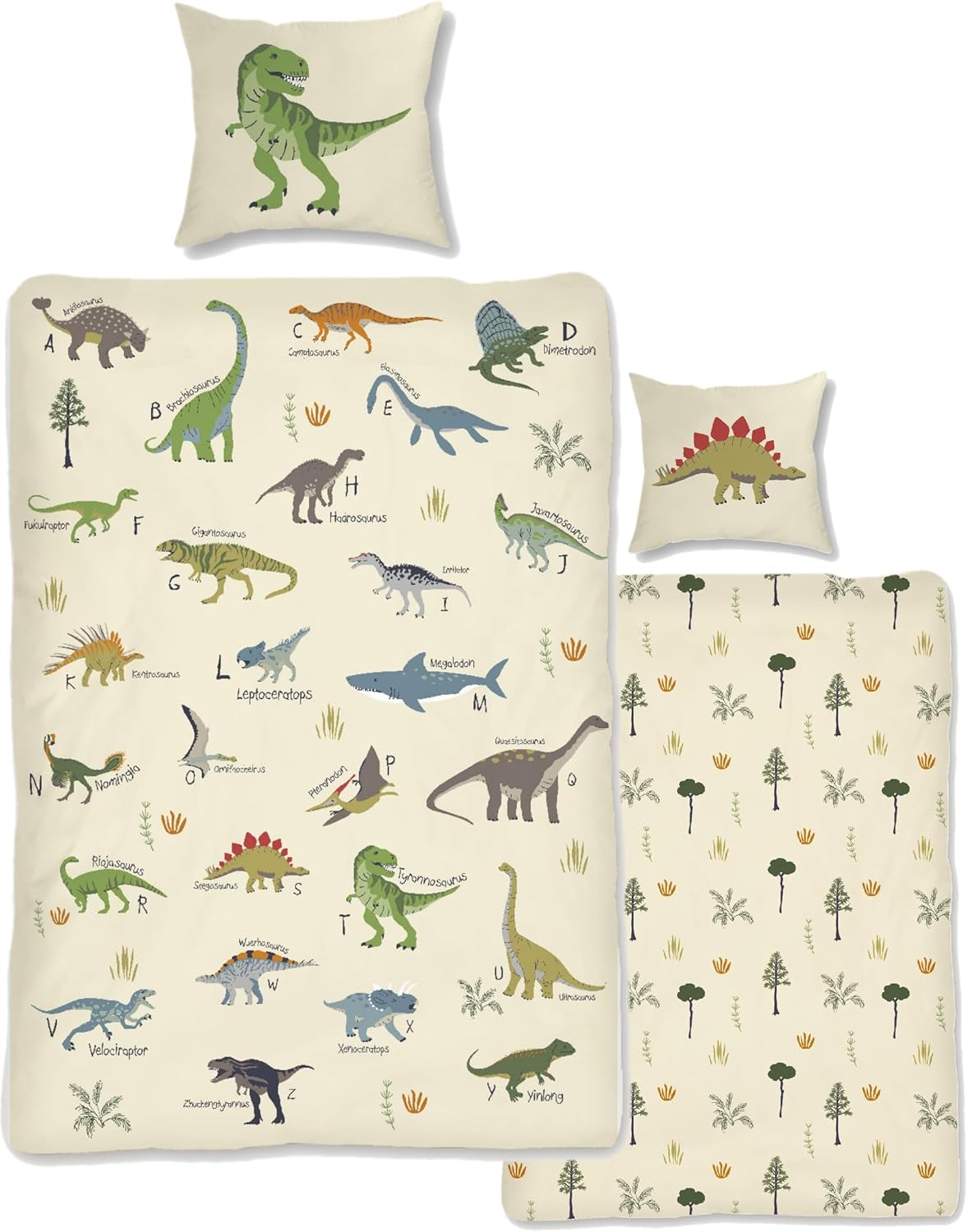 Skybrands Dino Bedtuchen 135X200 Jungen Bedtuchen Dinosaurier Baumwolle 2Tlg Kinder Bedtuchen Dinosaurier 135X200 + Beutel Naty Shop alapértelmezett cím