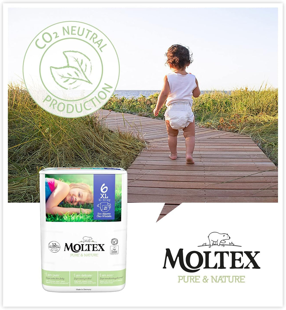 Pure & Nature bio pelenkák 6 XL méretű (17-28 kg) havi doboz 84 bio pelenkák