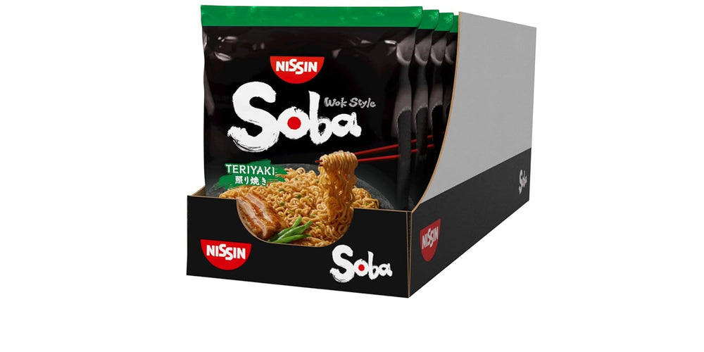 Nissin Bag Soba tészta - Klasszikus japán instant tészta 9 csomagos wok stílusban Yakisoba szósszal Gyorsan elkészíthető ázsiai ételek (9 x 109 g)