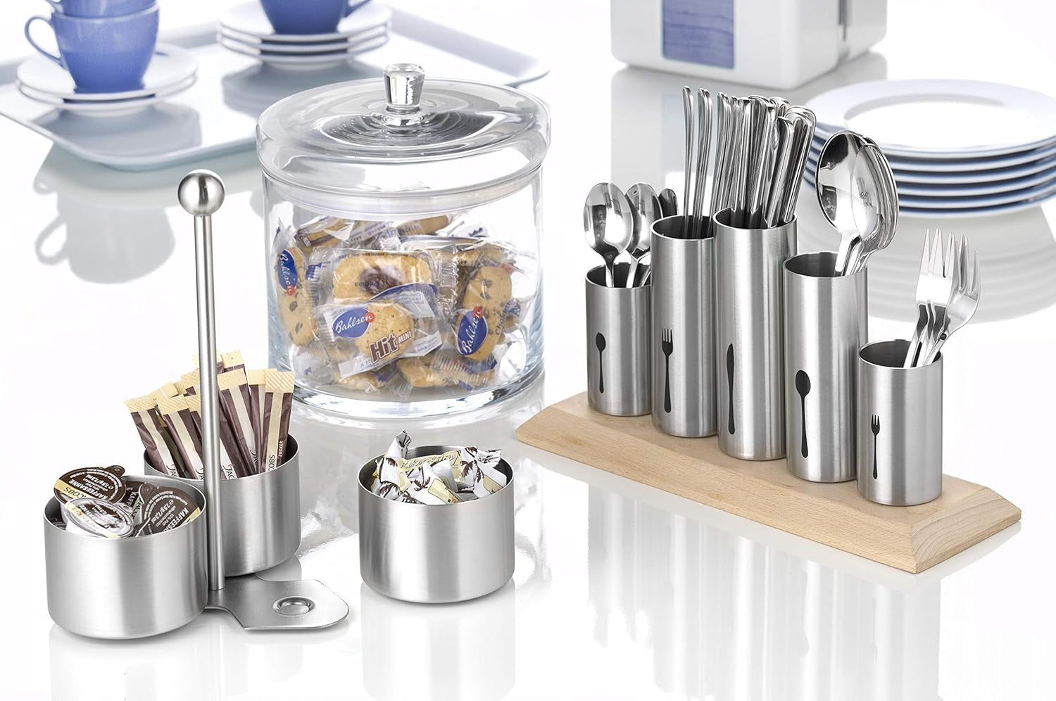 Suport pentru tacâmuri din oțel inoxidabil, 1 pachet, argintiu Bucatarie Naty Shop