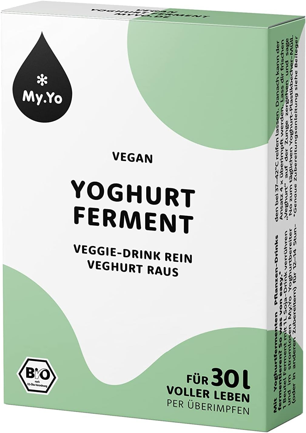 Bio Joghurtferment Vegán – 6x5g – Starterkulturen für 30L növényi Joghurt – ohne tierische Zusätze – DE-ÖKO-013 certifiziert