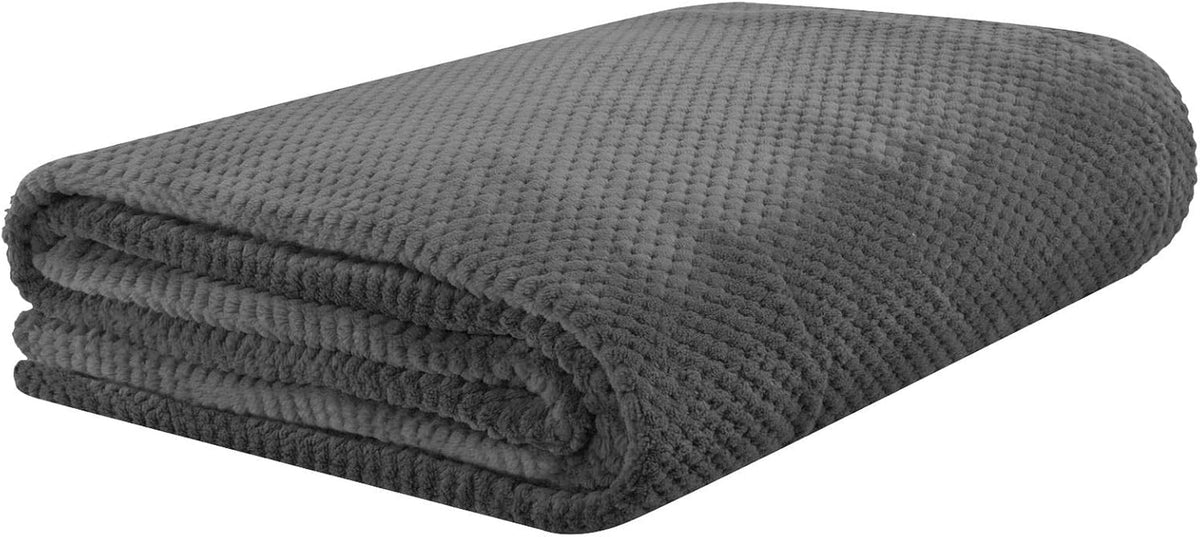 Cuvertură de pat HOMLA Noah 220 X 240 Cm - cuvertură de pat canapea aruncare confortabilă pătură cuvertură - pufos și moale - poliester gri Paturi si Cuverturi Besuche den HOMLA-Store Titlu implicit