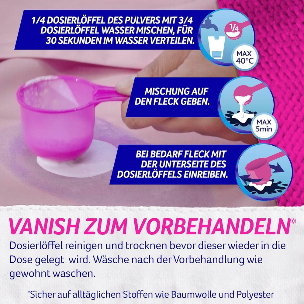 Vanish Oxi Action Powder Pink - 1,125 kg - klórmentes folteltávolító és mosodajavító por - színes ruhákhoz Mosószerek Naty Shop