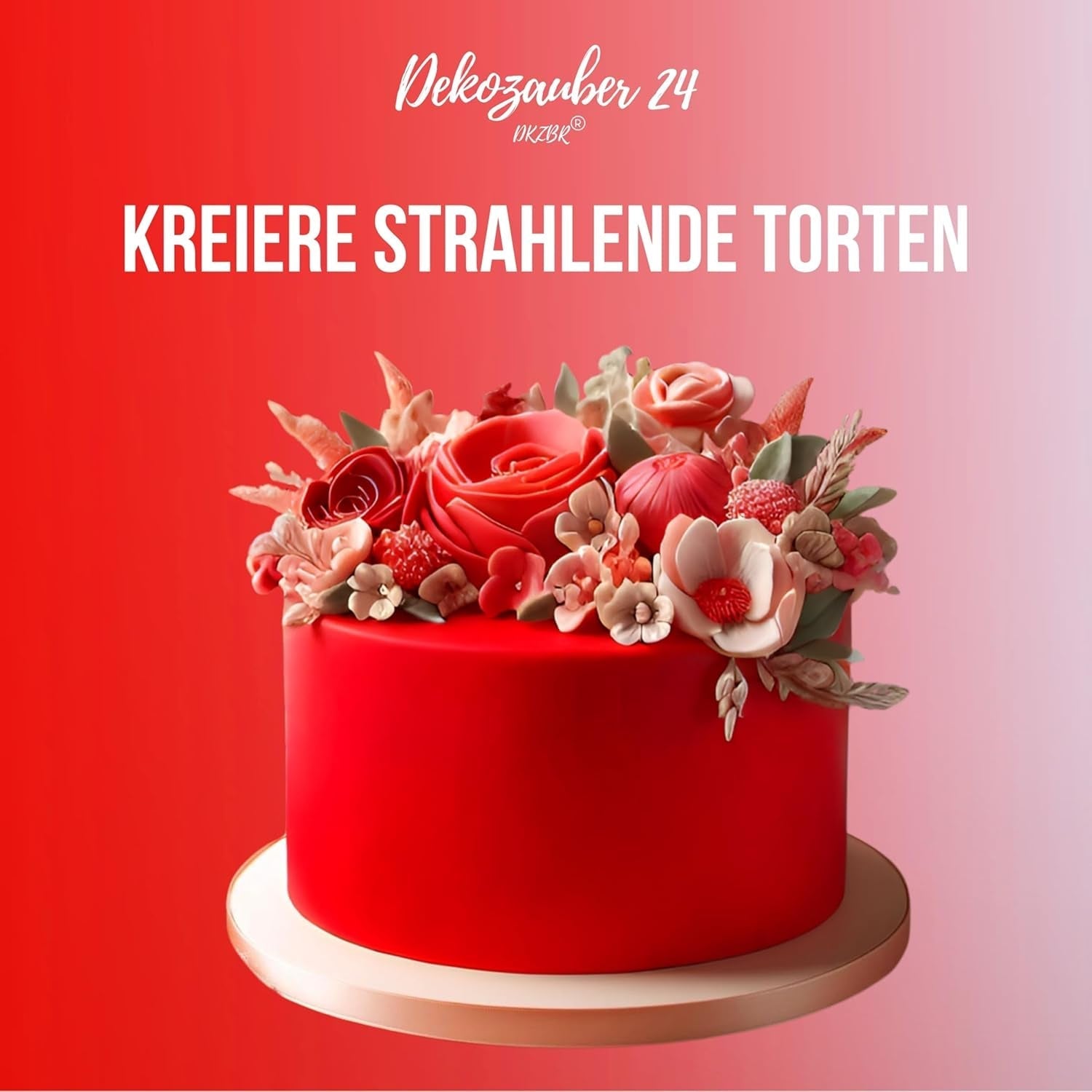 Dekozauber24 Colorant alimentar roșu, gel, 30g, vegan, fără zahăr, foarte concentrat, colorant alimentar roșu pentru fondant, cremă de unt, băuturi și multe altele