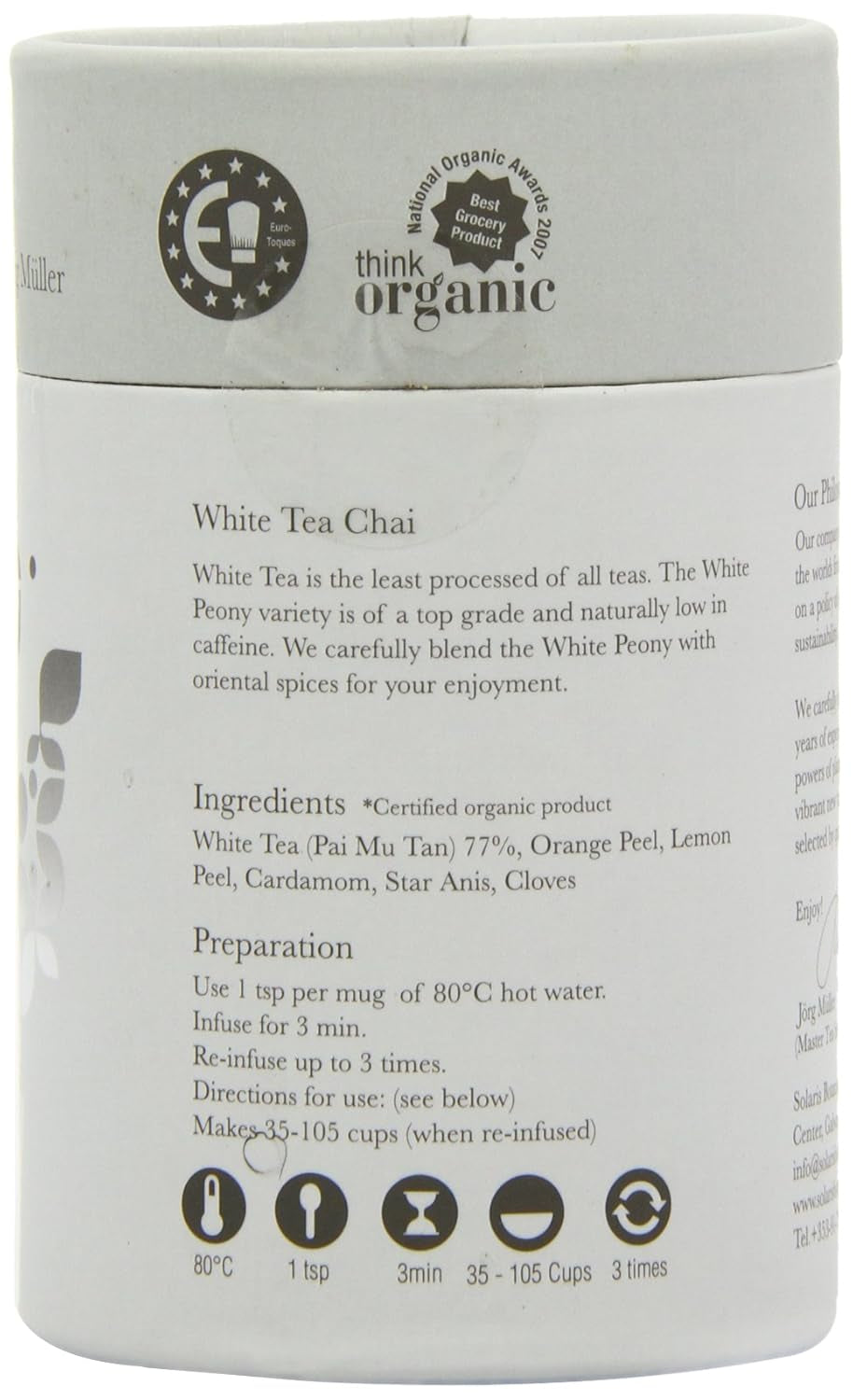 Solaris Ceai organic Ceai alb Chai 25 g