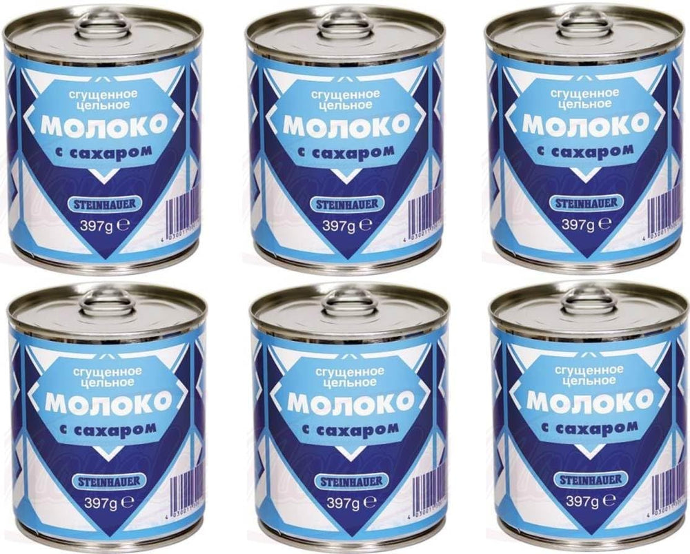 6 x 397g gezuckerte Kondensmilch 8% Fett
