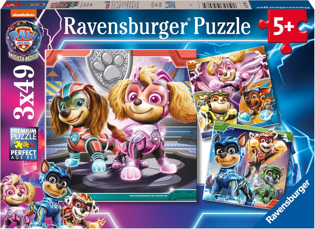Ravensburger Children's Puzzle 05708 - PAW Patrol Power - 3X49 piese PAW Patrol the Mighty Movie Puzzle Pentru copii cu vârsta de peste 5 ani Puzzle Naty Shop Titlu implicit