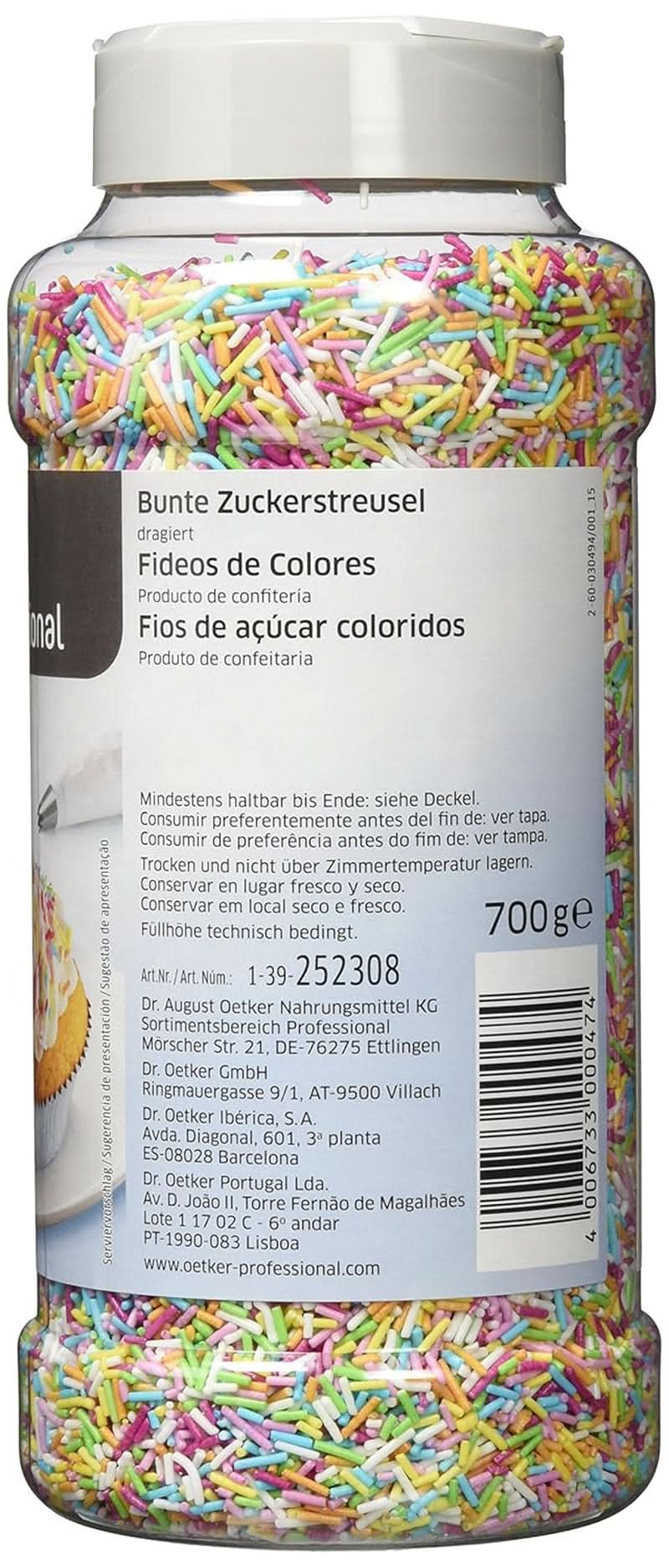 Dr. Oetker Professional Színes cukorszórások sütéshez és díszítéshez, 700 gramm Naty Shop