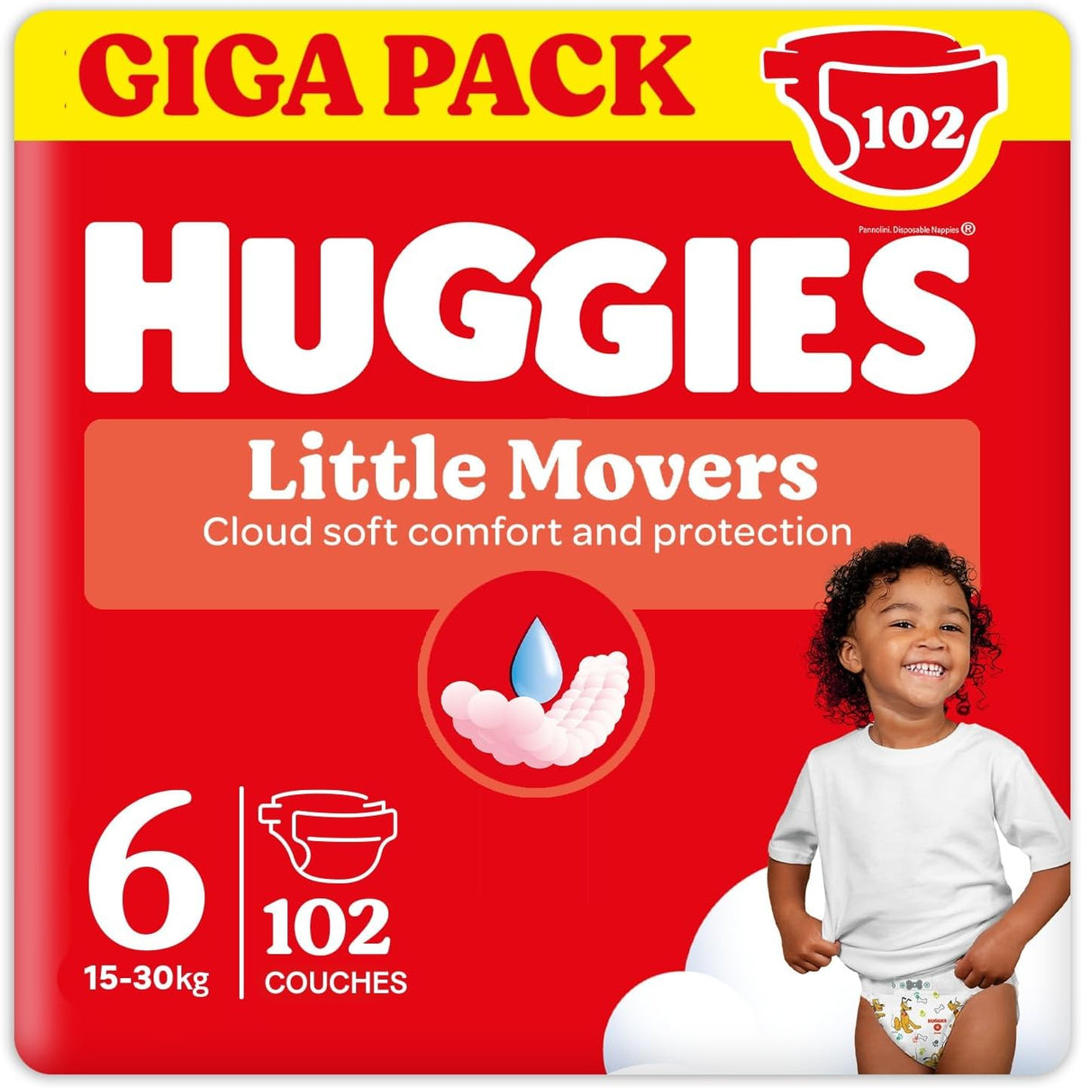 Huggies baba pelenkák Little Movers, Disney Design, 6-os méret, 102 darab (3 x 34), havi doboz
