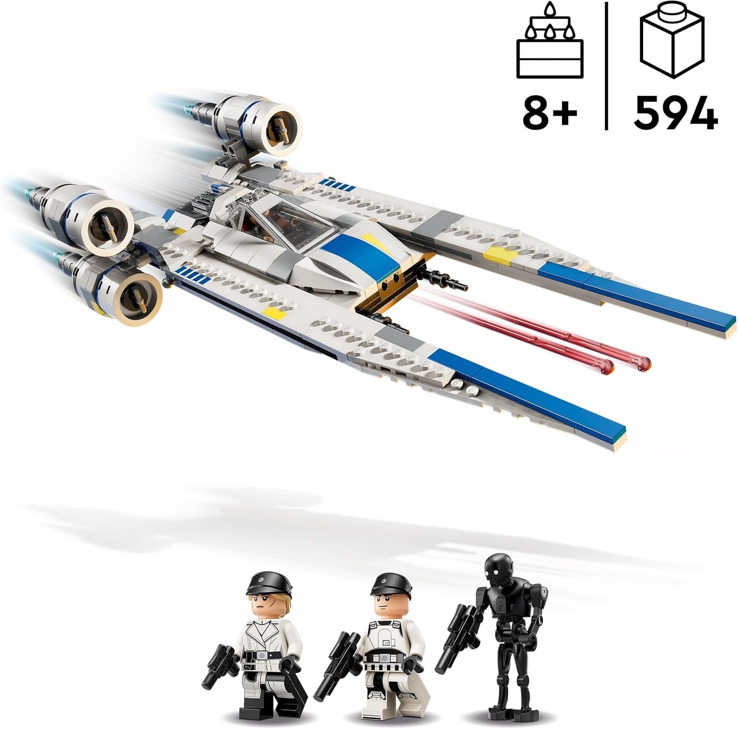 LEGO Star Wars 75399 Rebel U-Wing Starfighter - Játék lengőszárny funkcióval és 3 minifigurával, köztük Cassian Andorral és K-2SO droidfigurával - Ajándék 8 évesnél idősebb fiúknak és Andor rajongóknak, 2. évad Építőkészletek Beuche den LEGO-Store
