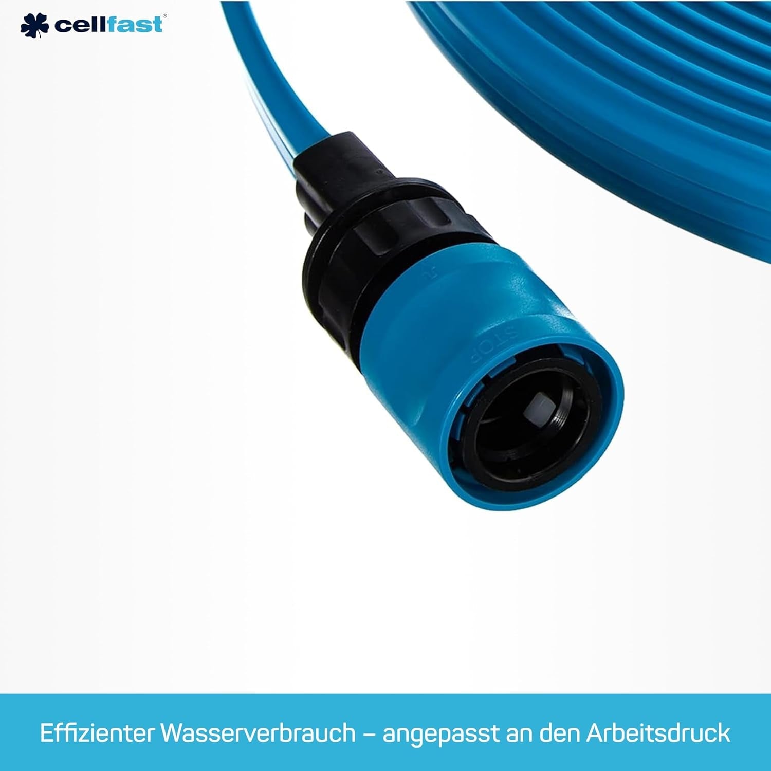 Furtun de irigații Cellfast SPRING, furtun de irigații cu trei canale și conectori completi, fabricat din fire de înaltă calitate, rezistent la UV, 15 m, 1/2 inch, 19-022, multicolor, 38x38x8 cm