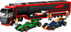 LEGO City F1 szállító RB20 és AMR24 F1 versenyautókkal – Játékautó-szállító Red Bull és Aston Martin Forma 1 csapatok számára – Beleértve 5 minifigura – Ajándék 8 év feletti fiúknak és lányoknak, 60445 építőkészlet Besuche den LEGO-Store