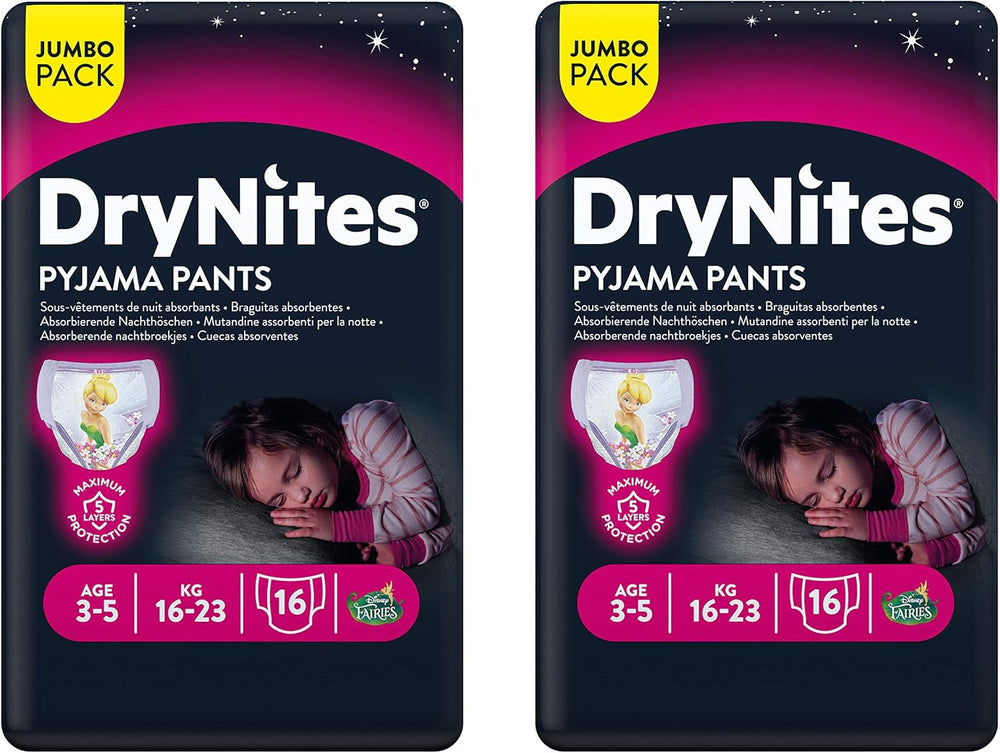 Huggies DryNites hálóruha lányoknak, 3-5 éves korig (16-23 kg), 2 x 16 db