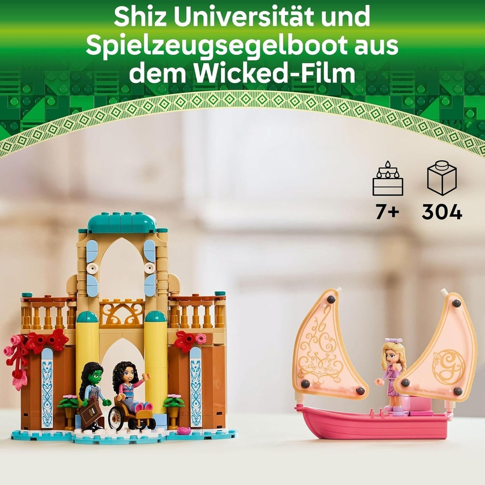 LEGO Wicked Glinda, Elphaba és Nessarose a Shiz Egyetemen vitorlás és 3 figurás játékhajó ajándék lányoknak és fiúknak 7 éves babaház szerelmeseinek 75681 építőkészlet Besuche den LEGO-Store