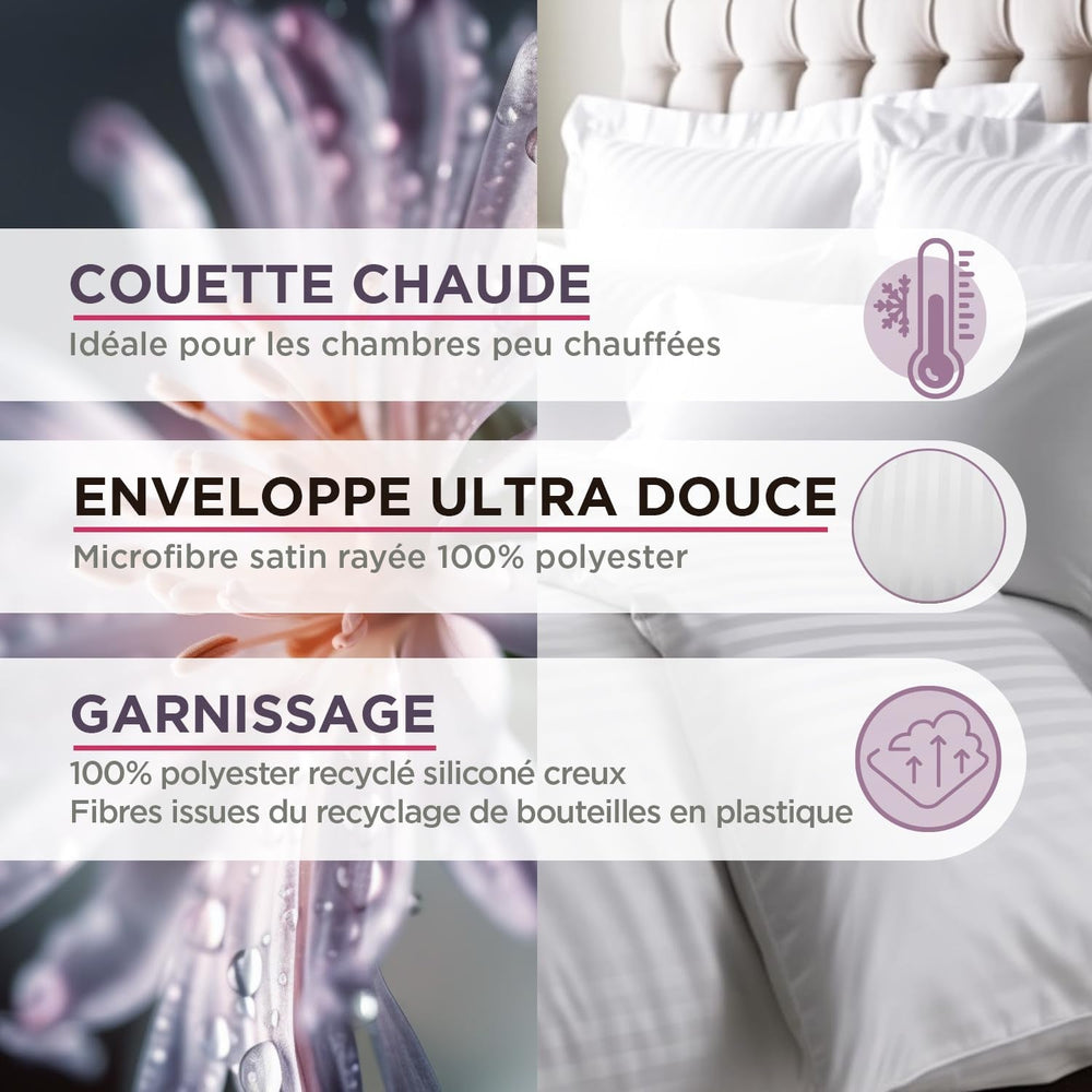 Paplan, szatén, csíkos, 400 G/M², 200 X 200 cm, mikroszálas, fehér, 200 X 200 cm Paplanok és paplanok Naty Shop