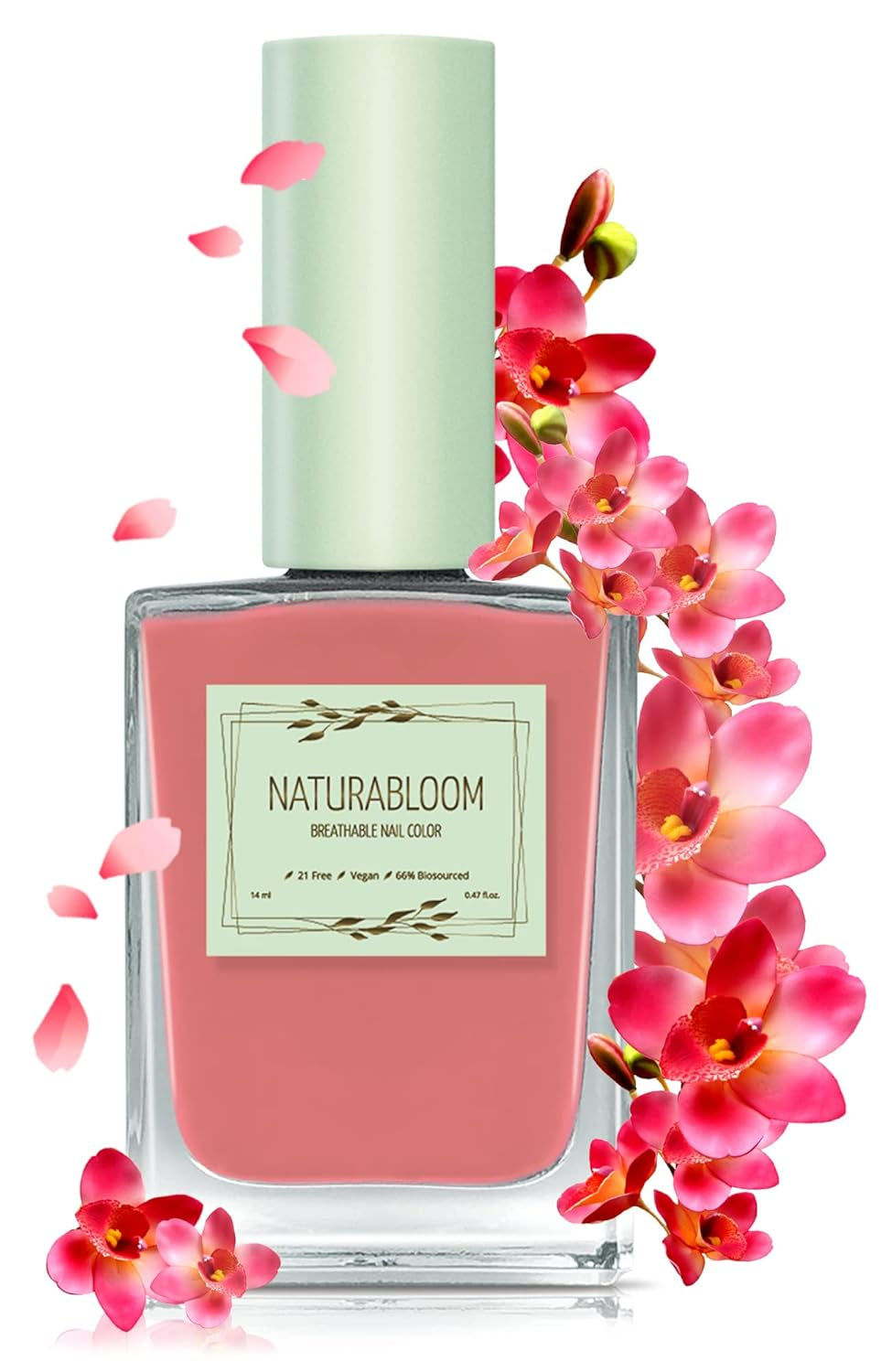 Gyorsan száradó bézs körömlakk (Moon Dust) - természetes körömlakk vegán formulával - légáteresztő, fenntartható és hosszan tartó, 14 ml