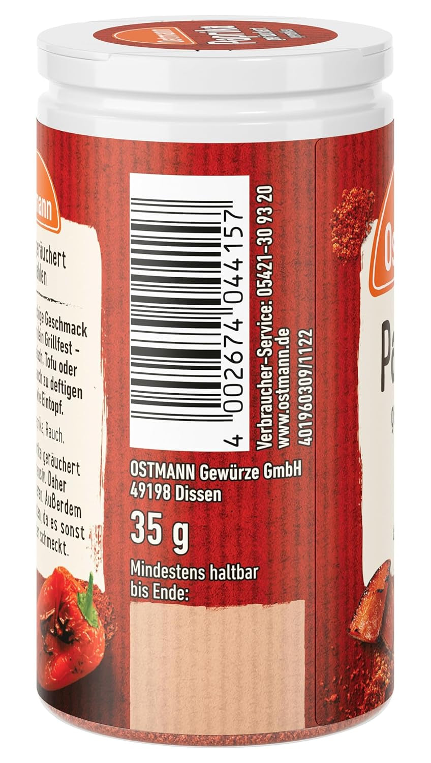 Ostmann Gewürze - Paprika geräuchert | Rauchiges Aroma für Bratkartoffeln, Gulasch oder Rührei | 35 g Der Streudose-ban