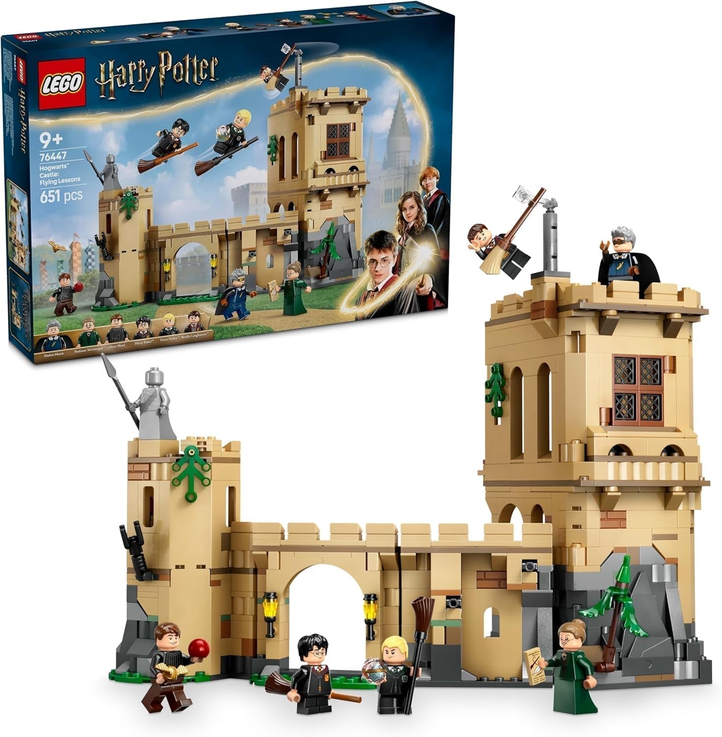 Roxfort kastély LEGO Harry Potter: Repülőleckék kalandjátékkészlet 6 gyűjthető minifigurával, köztük Draco Malfoy-val és McGalagony professzorral fiúknak és lányoknak 9 éves 76447 építőkészletek Besuche den LEGO-Store alapértelmezett címe