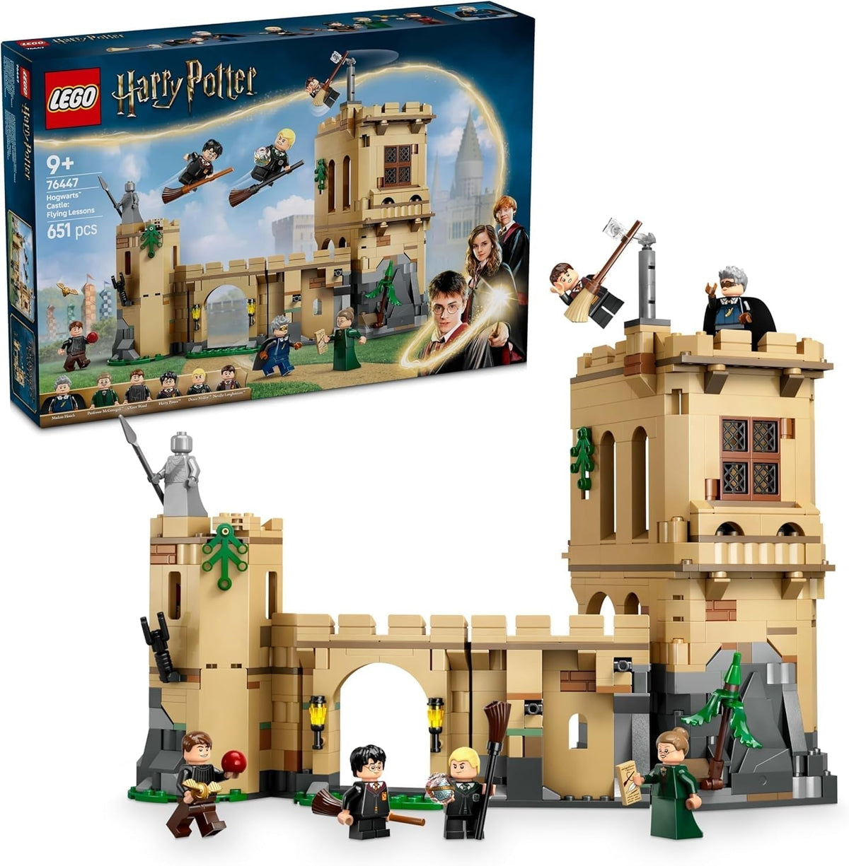 Roxfort kastély LEGO Harry Potter: Repülőleckék kalandjátékkészlet 6 gyűjthető minifigurával, köztük Draco Malfoy-val és McGalagony professzorral fiúknak és lányoknak 9 éves 76447 építőkészletek Besuche den LEGO-Store alapértelmezett címe