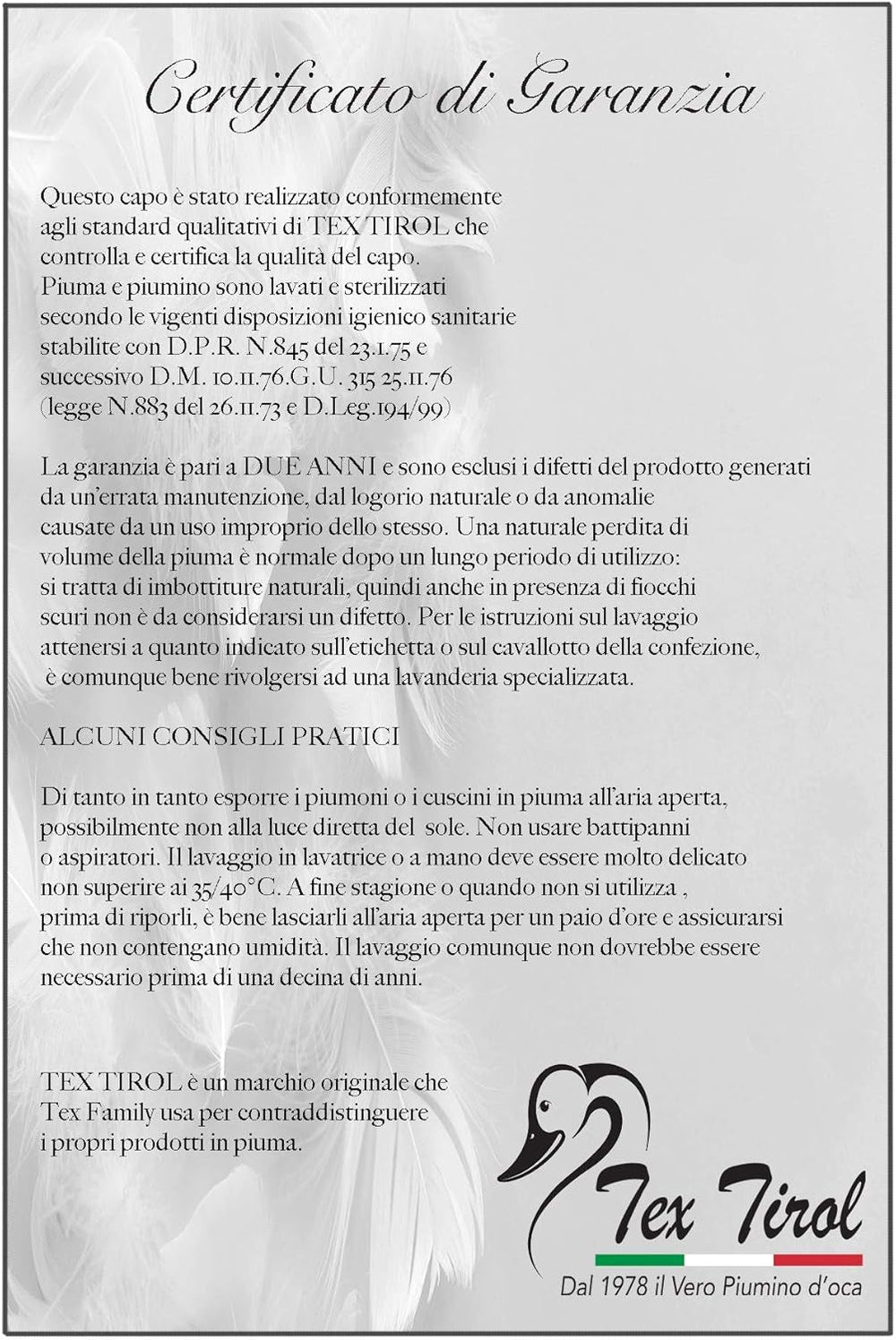 Dolomiti Tex Tirol pernă, puf, puf de gâscă Perne standard Naty Shop