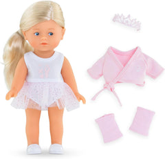 Les Trends Mini Corolline Rosy balerina szett, Vollvinylpuppe mit langem Haar, extra felszerelés Geschenkboxban, Vanilleduft, 20 cm, kb 3 év