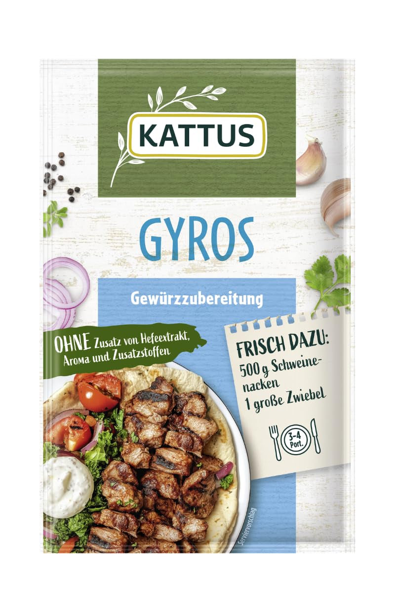 - Gyros Gewürzzubereitung | Fűszerezés 3-4 adaghoz | Ohne Zusatz von Fefeextrakt, Aroma und Zusatzstoffen | 25 g zacskóban