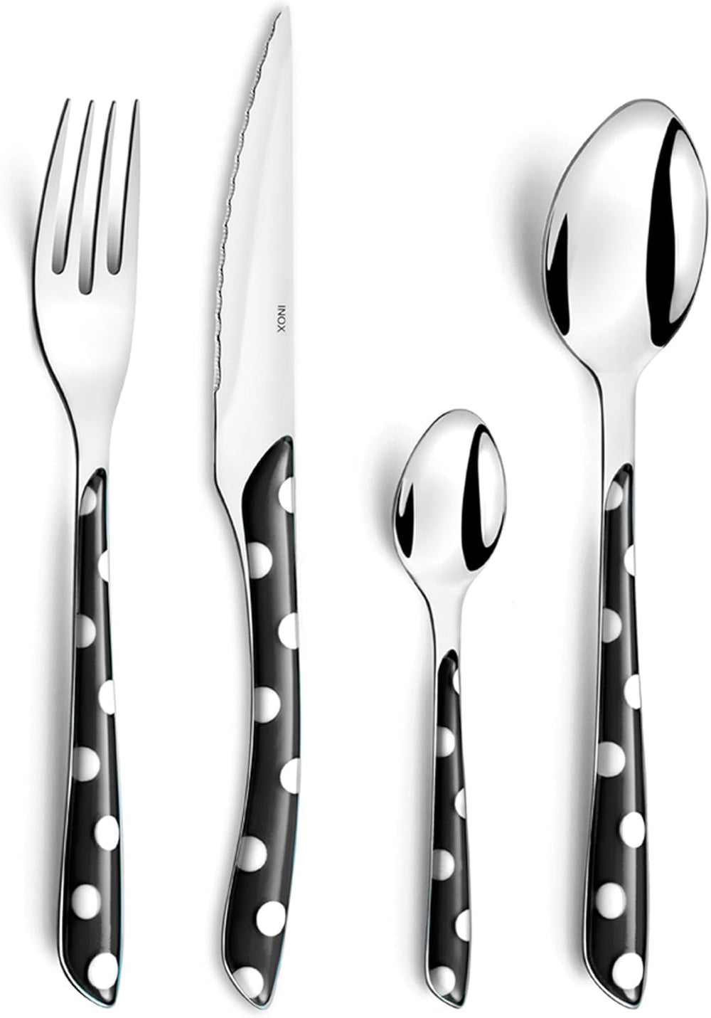 Amefa ECLAT set de tacâmuri NATURE, 24 de piese, 6 persoane Bucatarie Naty Shop Cu puncte Negru 32 de piese