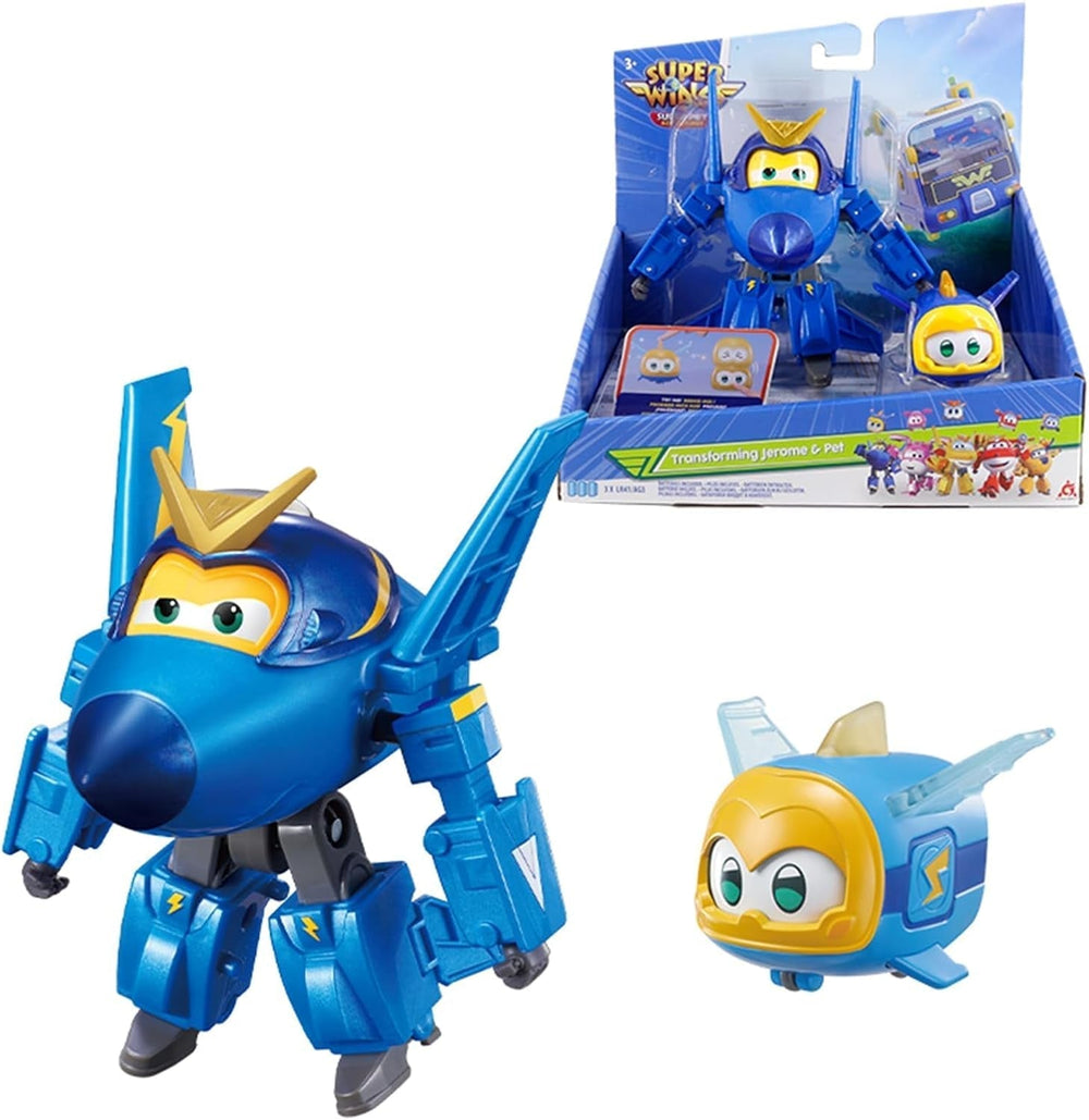 Super Wings EU770447 - Transforming Tino & Pet, átalakító játékfigura kb. 14,5 cm és kb. 4,3 cm, 3 éves kor felett Akciófigurák Naty Shop Jerome