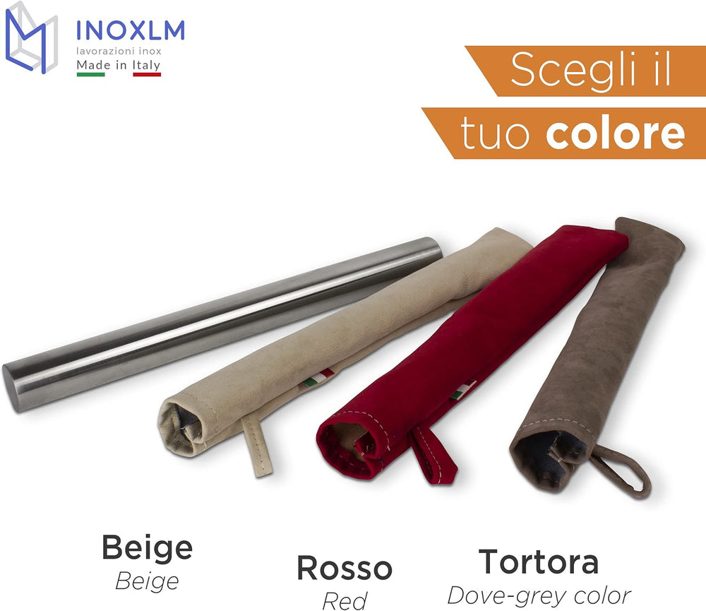 INOXLM Nondelholz aus Edelstahl für Zuckerpaste Teig Küche Brot Pizza Kuchen (Taupe Tasche)