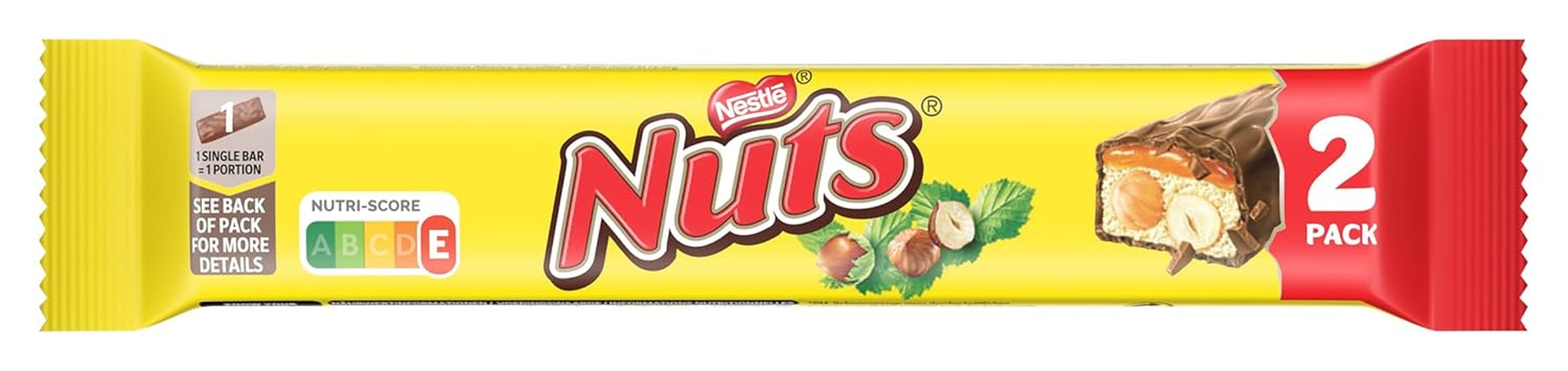 NESTLÉ Csokoládészeletek 2Pack, a klasszikusok egész mogyoróval és tejcsokoládéval bevont karamellel, 24 db (24 x 2 x 30 g) csomag