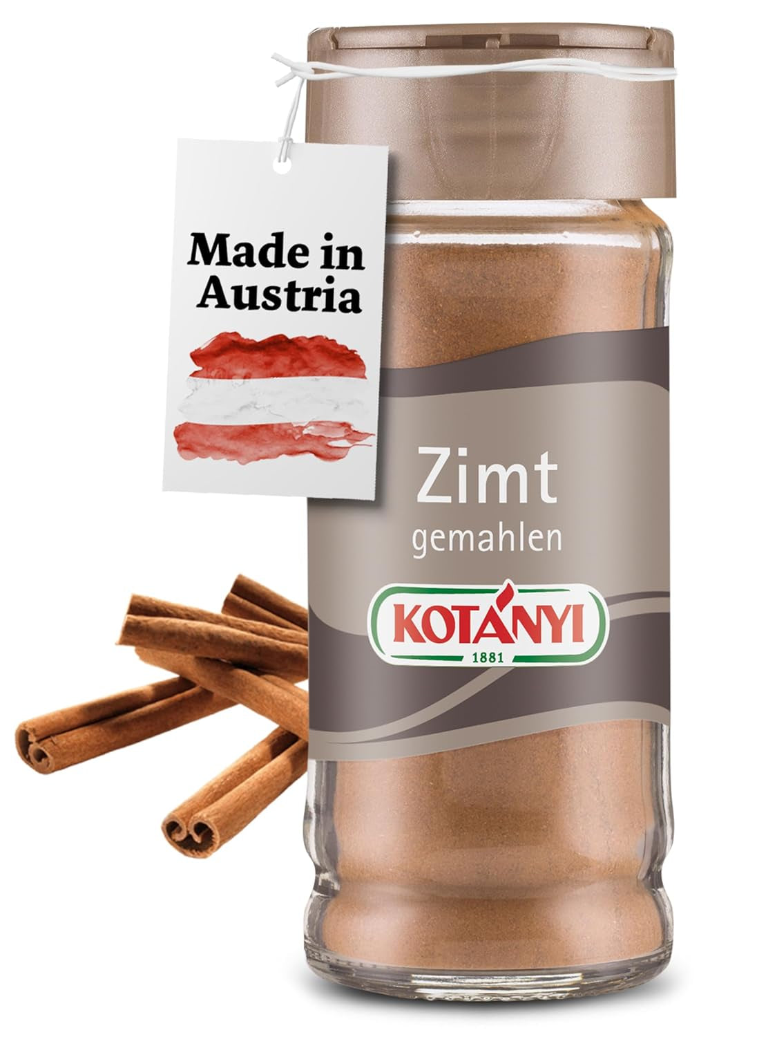 Kotányi Zimt gemahlen, würzig-süßer Geschmack, veredelt Milchreis, Gebäck, Desszertek, Üveg 80 ml