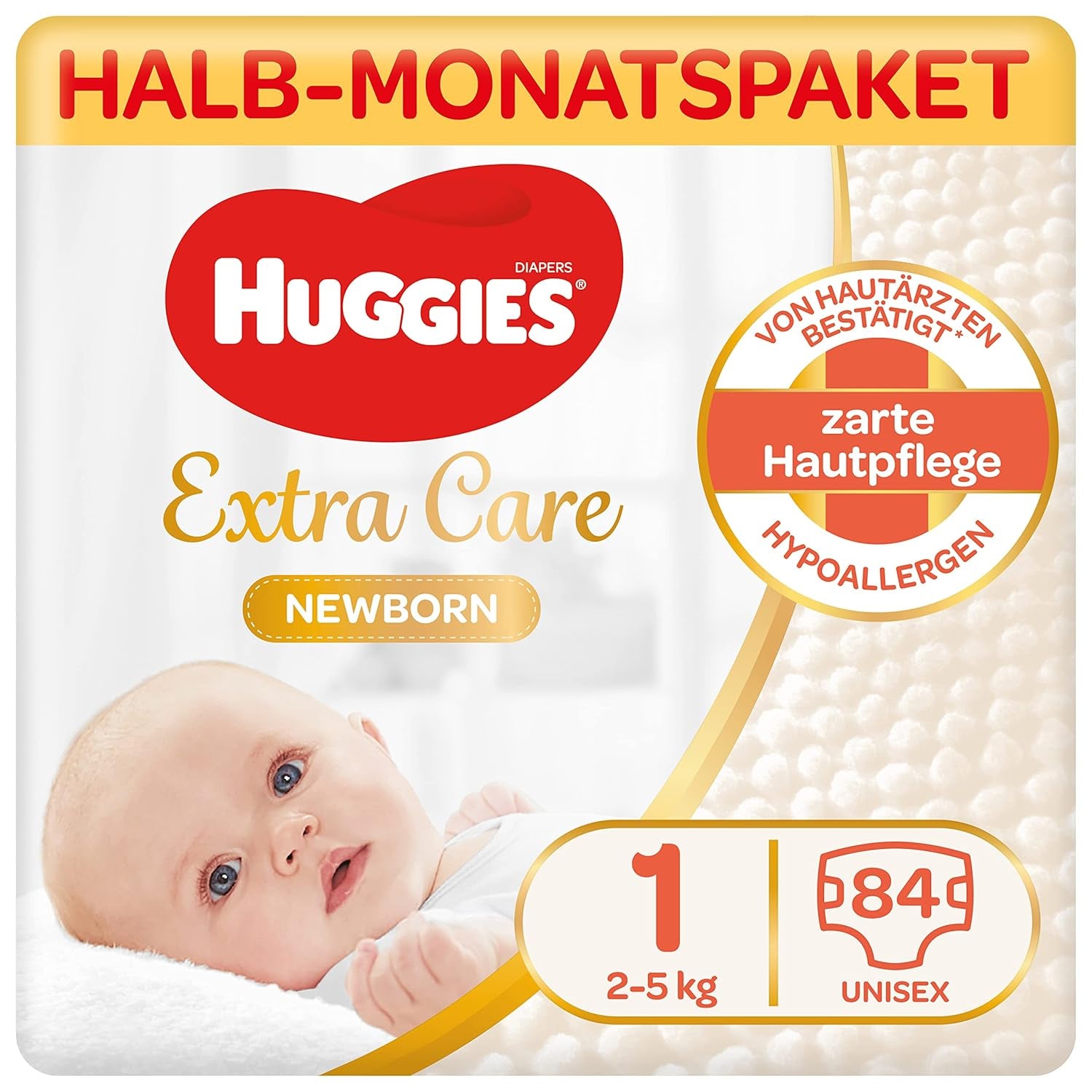 Huggies újszülött pelenka, 1-es méret, 100 pelenka (2 x 50), fél hónapos doboz