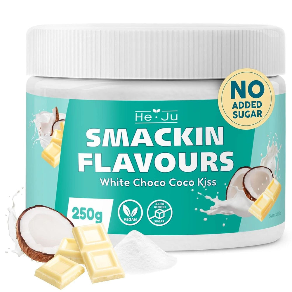 He-Ju, Fehér csokoládé és kókusz ízű por, 250 grammos Aromas Naty Shop