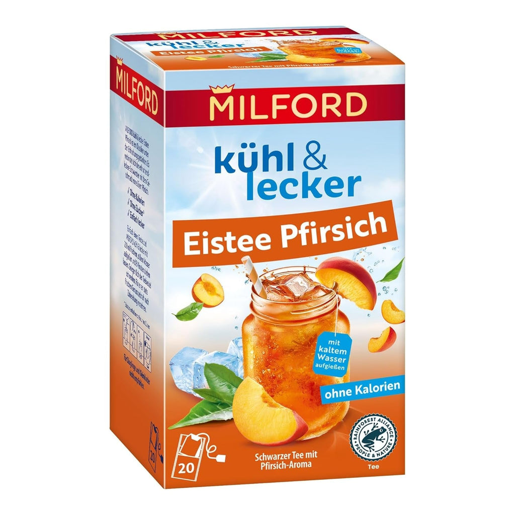 MILFORD Răcoritor și delicios Maracuja-Vanilie | Ceai de fructe cu aromă de maracuja-portocală-vanilie | 18 pliculețe de ceai