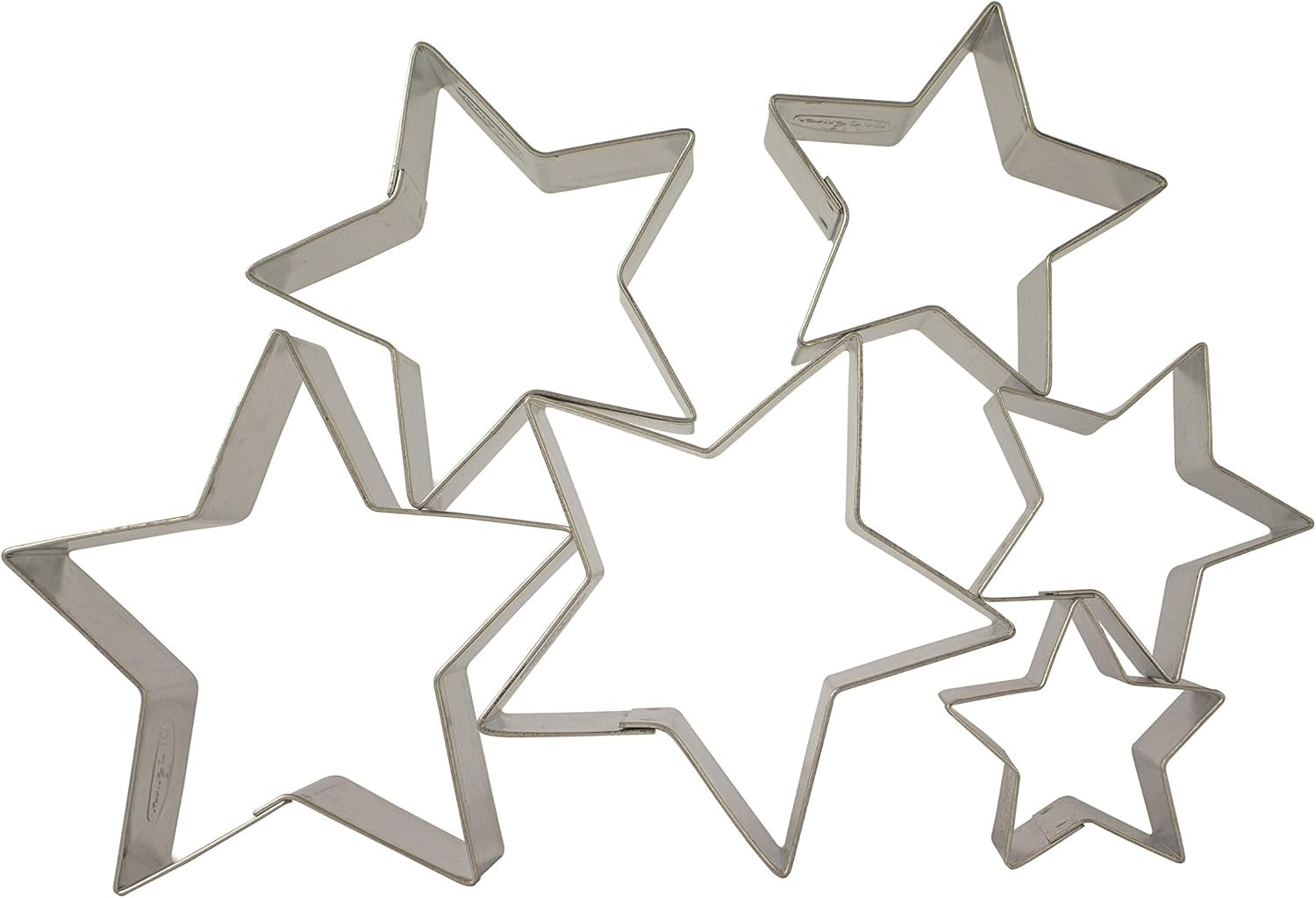 Set de forme de biscuiți Dr. Oetker în formă de stea, 6 piese, forme de biscuiți de Crăciun, forme de biscuiți pentru biscuiți și biscuiți de terasă, motiv în diferite dimensiuni, cantitate: 1 x set de 6 piese