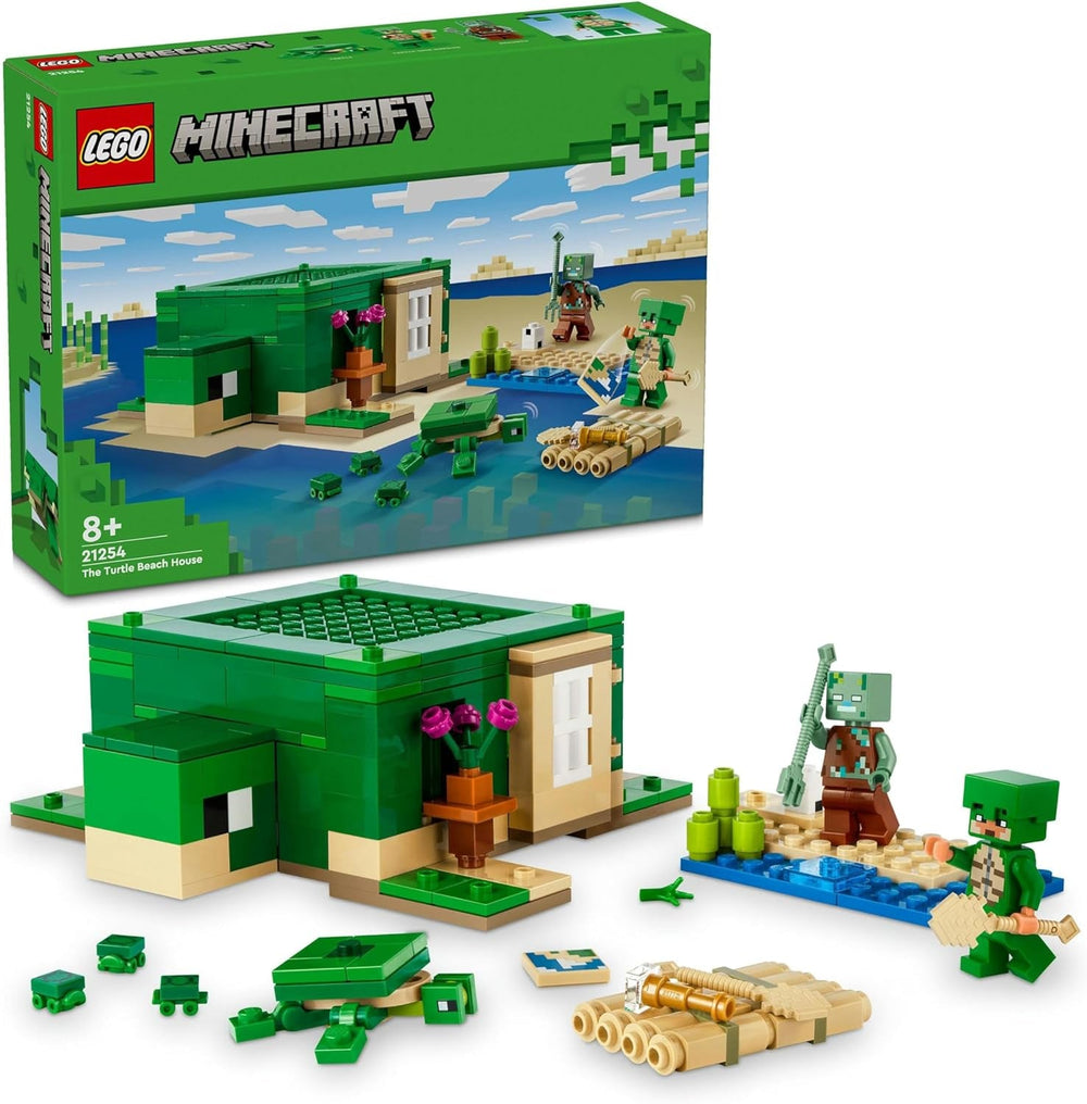 LEGO Minecraft The Turtle Beach House, Játékház kiegészítőkkel 8 éves lányoknak és fiúknak, Állatok és videojáték-figurák készlete, Ajándék játékosoknak 21254 Építőkészlet Besuche den LEGO-Store Single