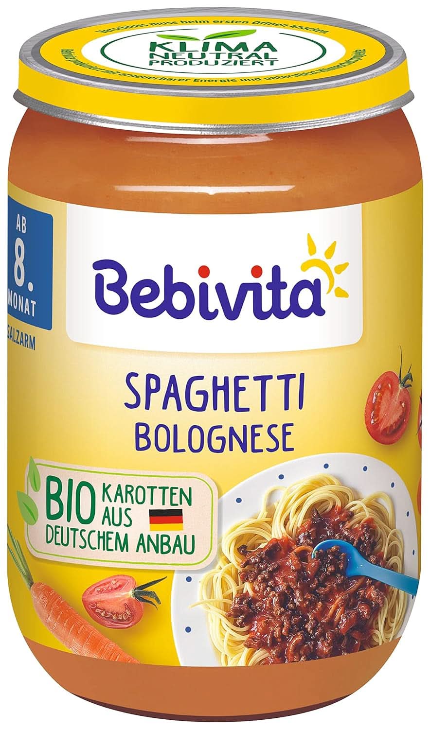 Menük 8 hónapos kortól Bolognai spagetti, 6 db-os kiszerelésben (6 x 220 gramm), közepes Anya és Gyermek Naty Shop 220 grammos Bolognai spagetti
