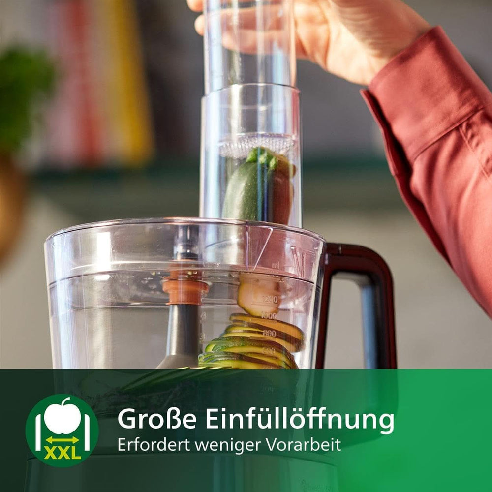 Philips Kompakte Küchenmaschine – 850 W, 31 Funktionen, 2,1 literes Behälter, Powerchop, Edelstahlklinge (HR7530/10) Kitchen Naty Shop