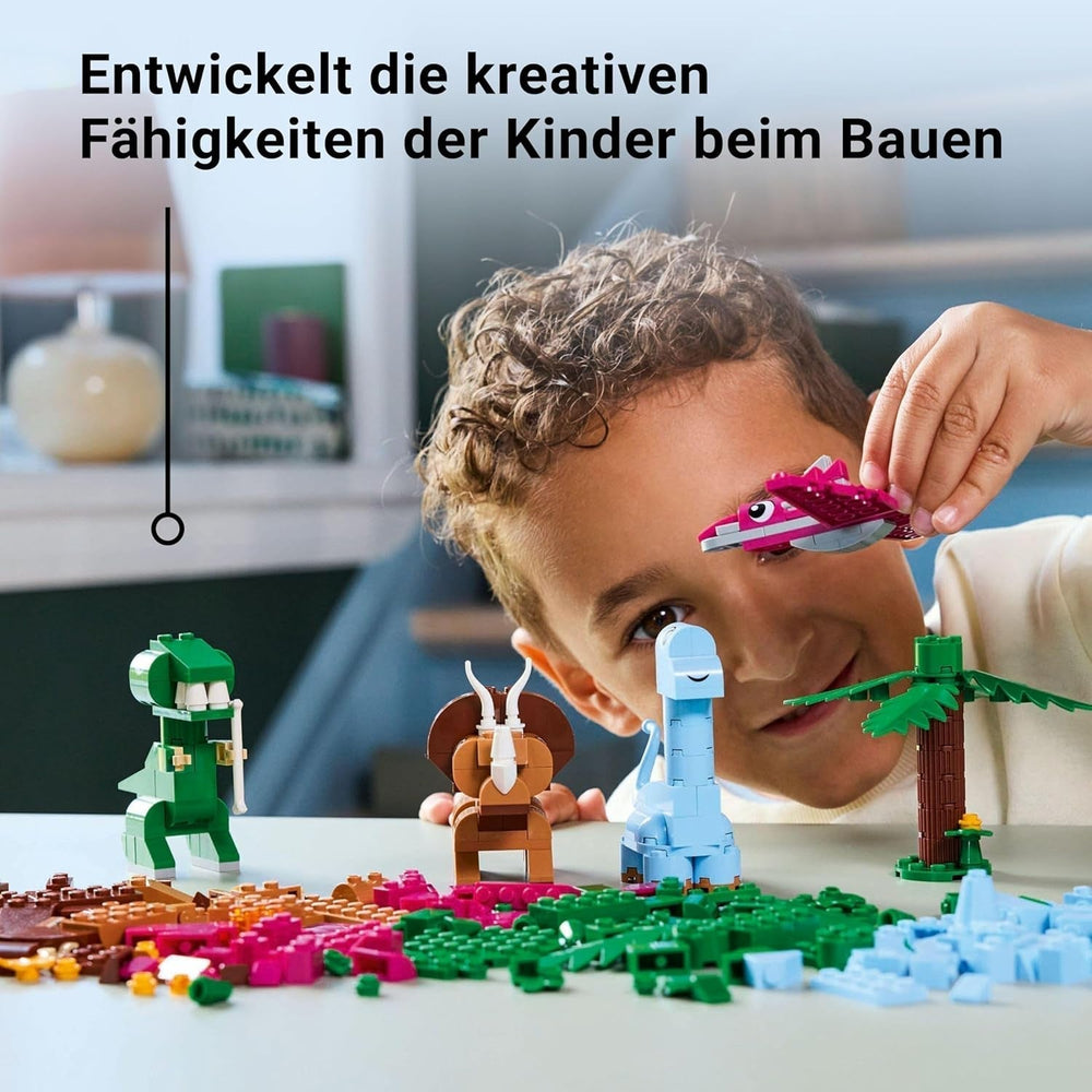 LEGO Classic kreatív dinoszauruszok építőkészlet állatmodellekkel és kockákból készült figurákkal, ötletes játékélmény, ajándék fiúknak és lányoknak 5 éves kortól, T.Rex és Triceratops 11041 építőkészletekkel Besuche den LEGO-Store
