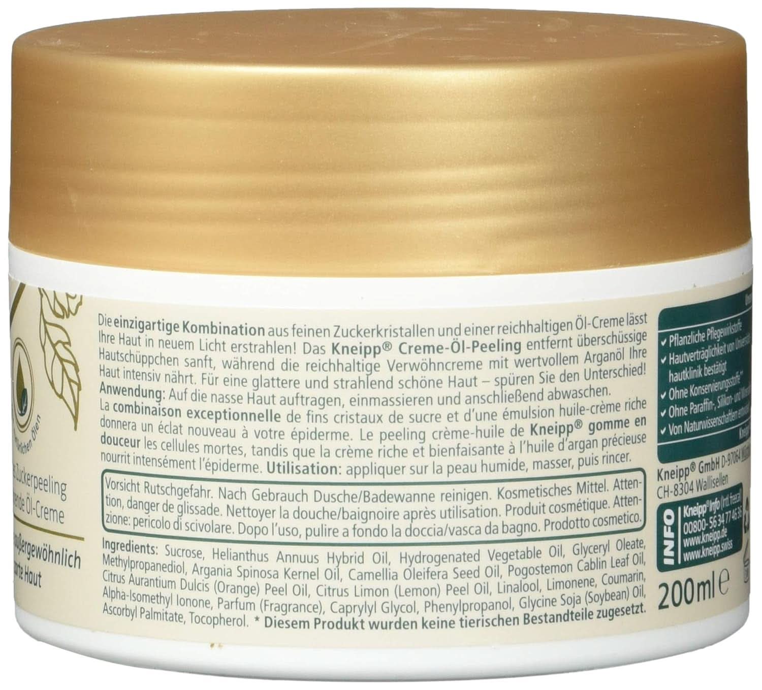 Kneipp Pampering Cream Oil Scrub, 200 ml Kozmetikai és Szépségápolási Naty Shop