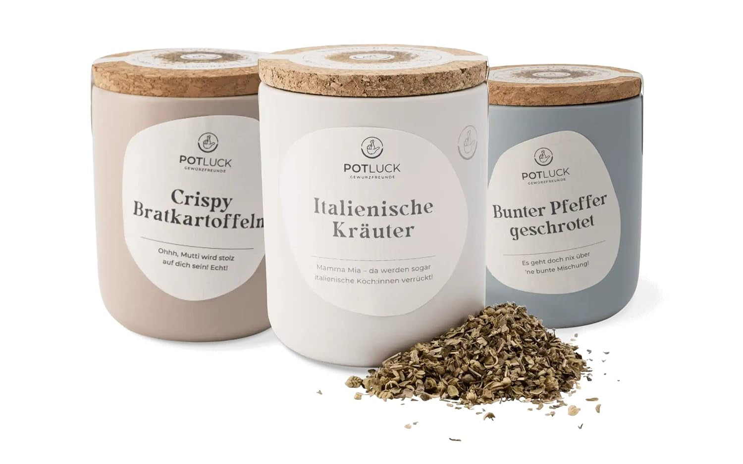 Potluck | Feta Gewürz | Gewürzmischung im Keramiktopf | 50g | Mit natürliche Inhaltsstoffen