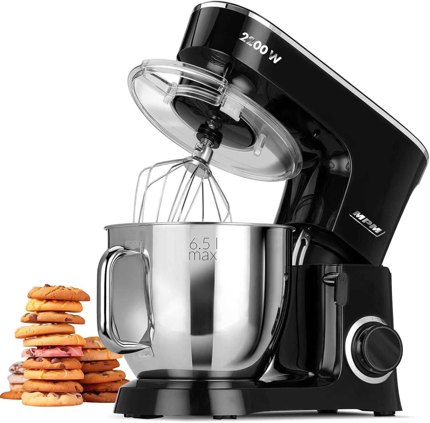 MPM - Planeten-Küchenmaschine Mit 2 Rührschüsseln 4 és 5 literes - 1600 W Küchenmaschine - Schwarz Anya és Gyermek Naty Shop Mrk-19