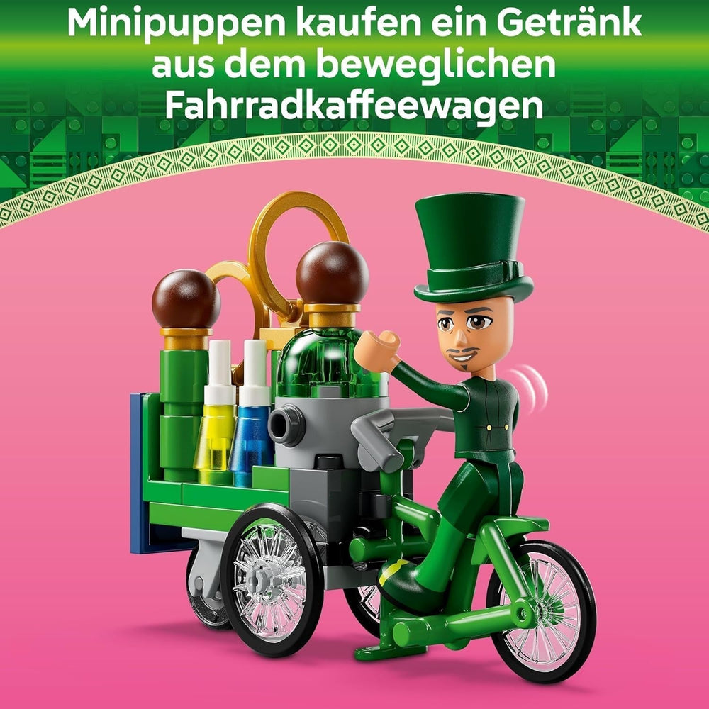 LEGO Wicked Üdvözöljük az Emerald City toronyjátékban, Glinda és Elphaba mini babák, ajándék filmrajongóknak és 9 éves kortól a babaházakat kedvelő lányoknak és fiúknak 75684 Építőkészletek Besuche den LEGO-Store